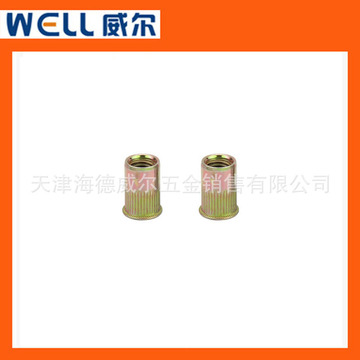 彩锌沉头拉铆螺母小头柱条纹拉铆螺帽小边拉母m3m4m5m6m8m10m12