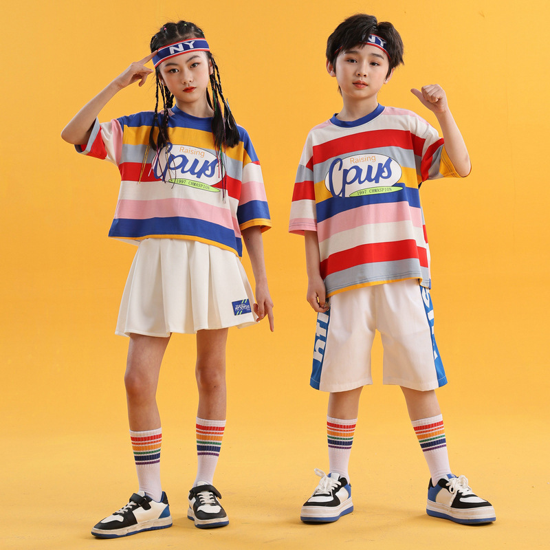 六一儿童夏季合唱演出服嘻哈街舞服中小学生幼儿园比赛表演服套装