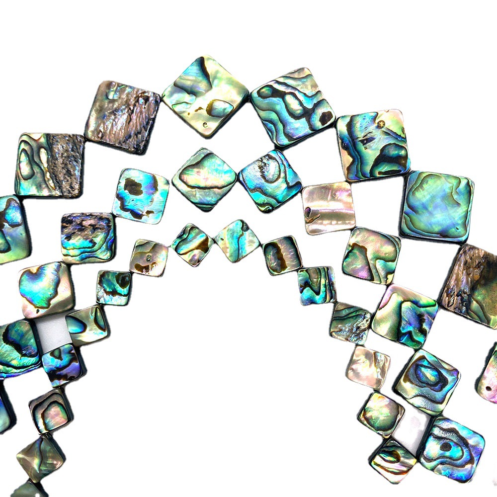 Abalone Shell Rhombus Diagonal Hole Square Scattered Beads Diy Beaded Scattered Beads Shell Ornament Accessories Wholesale