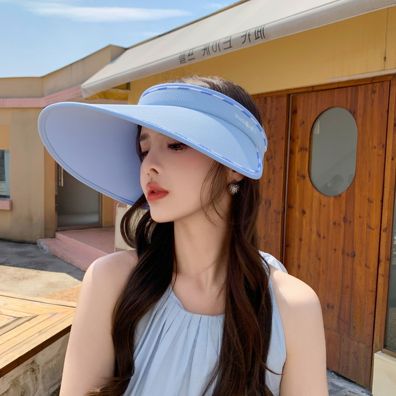 帽子女新款UV加大帽檐空顶防晒帽女 夏季防紫外线户外出行遮阳帽