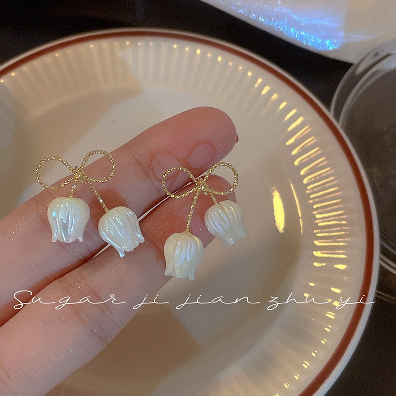 South Korea Dongdaemun Tassel Long Pearl Earrings Sterling Silver Needle All Match Elegant Earrings Internet Hot Ear Rings