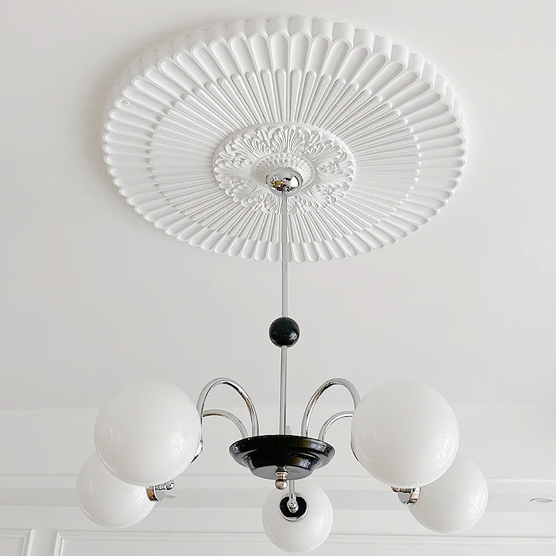 pu灯盘欧式浮雕吊灯盘材料客厅天花板施工法式非石膏线圆形现货