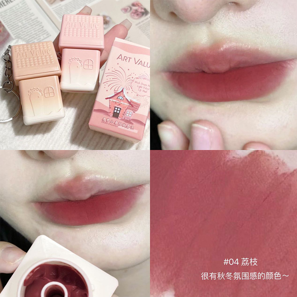 One Bedroom and One Living Room Dream House Lip Lacquer Lip Mud Female Good-looking Silicone Brush Matte Velvet Fake Plain Face White Lipstick