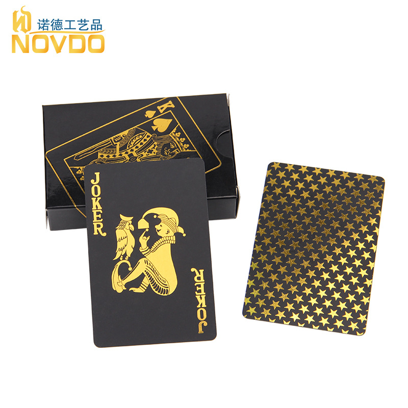 厂家创意金箔扑克黄色五角星镭射礼品定制塑料塔罗牌跨境棋牌卡片