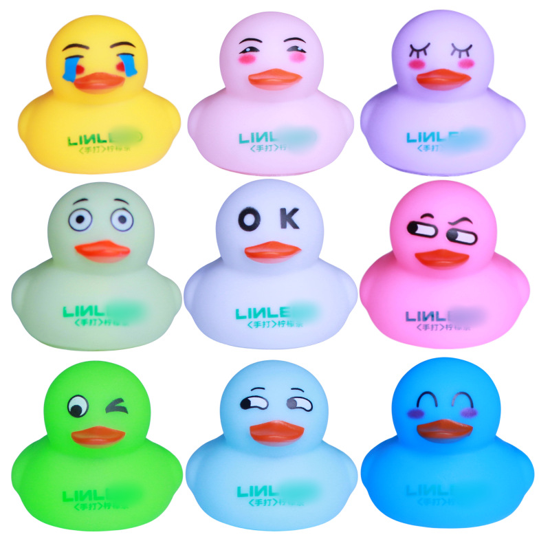 2024 New Emoji Duck Neighborhood No. 8 Small Yellow Duck Toy Milk Tea Duck Gift Color Little Duck Printed Logo