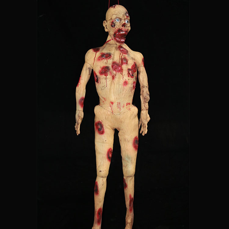 万圣节密室逃脱鬼屋仿真道具尸体吓人装饰站立男干尸乳胶逼真站鬼