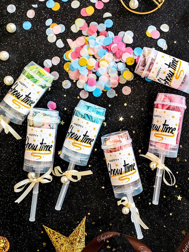 08成交11件马卡龙礼炮结婚用品大全婚庆开业生日喷花筒礼花手持喷筒