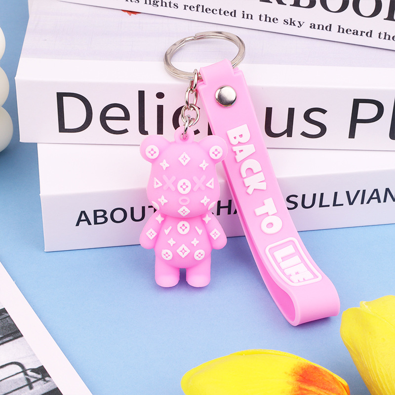 Cute Cartoon Bear Keychain Pendant Doll Accessories Creative Gifts Car Key Ring Bags Factory Wholesale