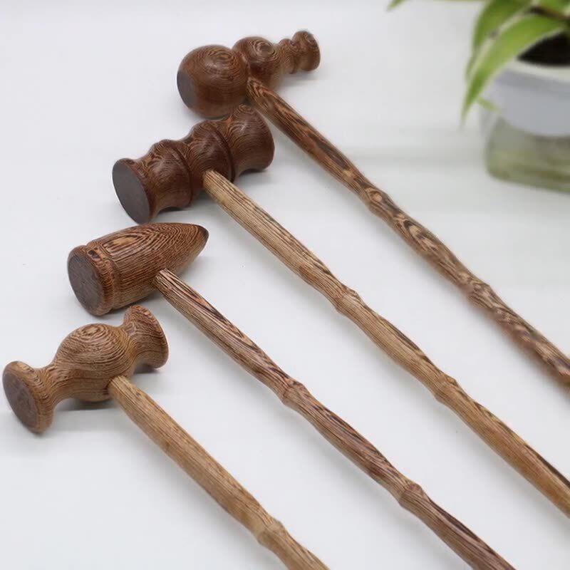 新款木制按摩捶敲背经络锤捶背器 送老人按摩器材带痒痒挠批发