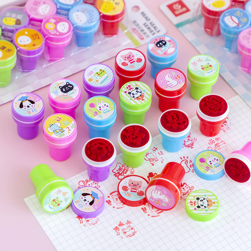 cartoon cute children kindergarten student seal seal for parents and teachers with reward personality creative small stamp
