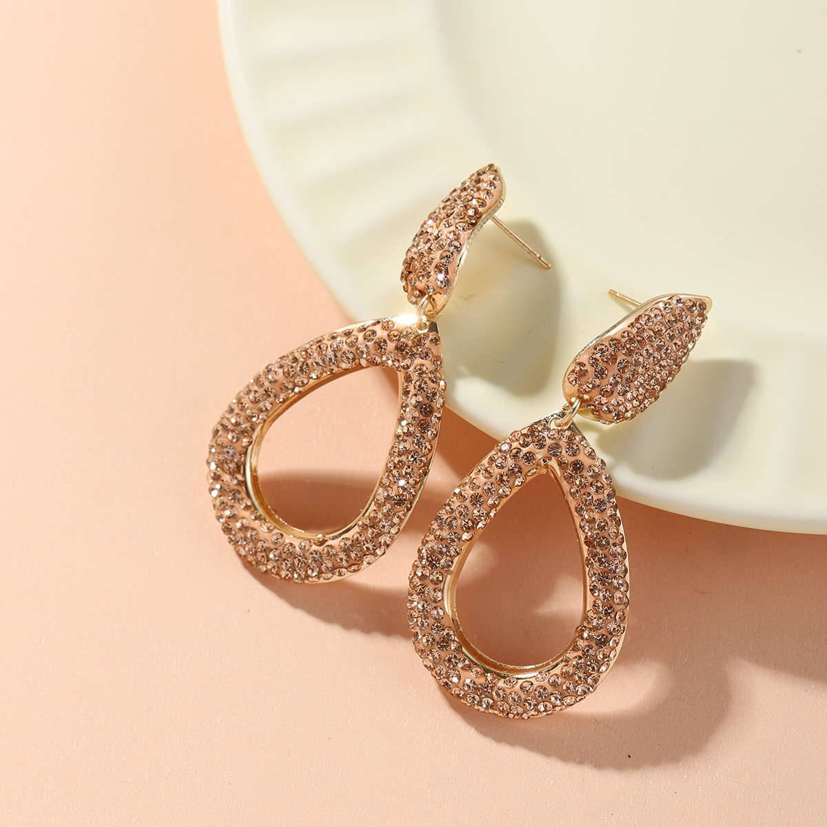 韩版时尚流行女式款耳饰品满钻耳钉锆石超闪耳环-阿里巴巴