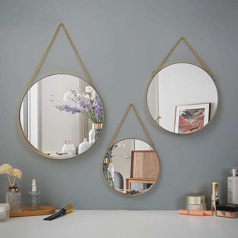 浴室镜子挂墙化妆镜挂墙壁挂式饰品美发店洗手间免打孔悬挂式身代