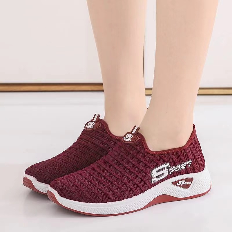 Foreign Trade in Stock Women's Fly-Knit Sneakers New Spring and Autumn Shoes Canvas Shoes Walking Shoes Women's Slip-on Single-Layer Shoes