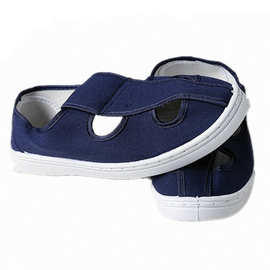 批发四孔鞋防静电无尘工作鞋子帆布白色蓝色鞋防滑防静电安全鞋