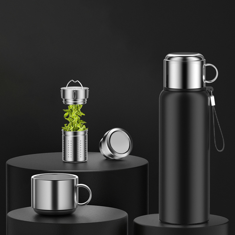 316 Stainless Steel Smart All-Steel Thermos Cup Large Capacity Wholesale Tea and Water Separation Men's Portable Outdoor Kettle
