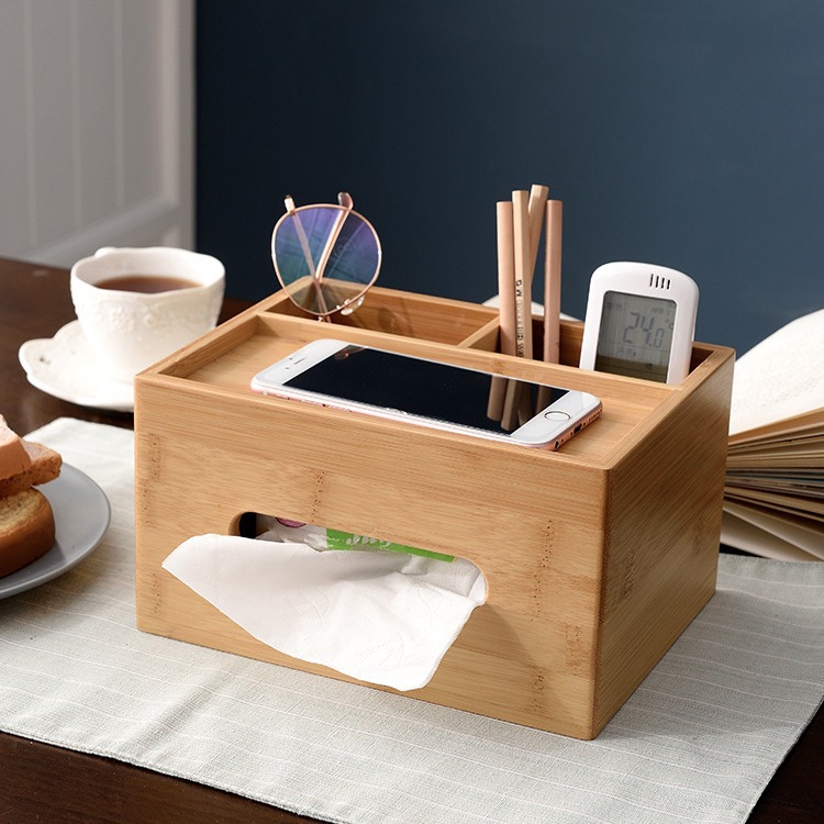 Black Walnut Wooden Tissue Box Simple Living Room Remote Control Mobile Phone Storage Wooden Box Hotel Dining Table in Dining Room Tissue Box