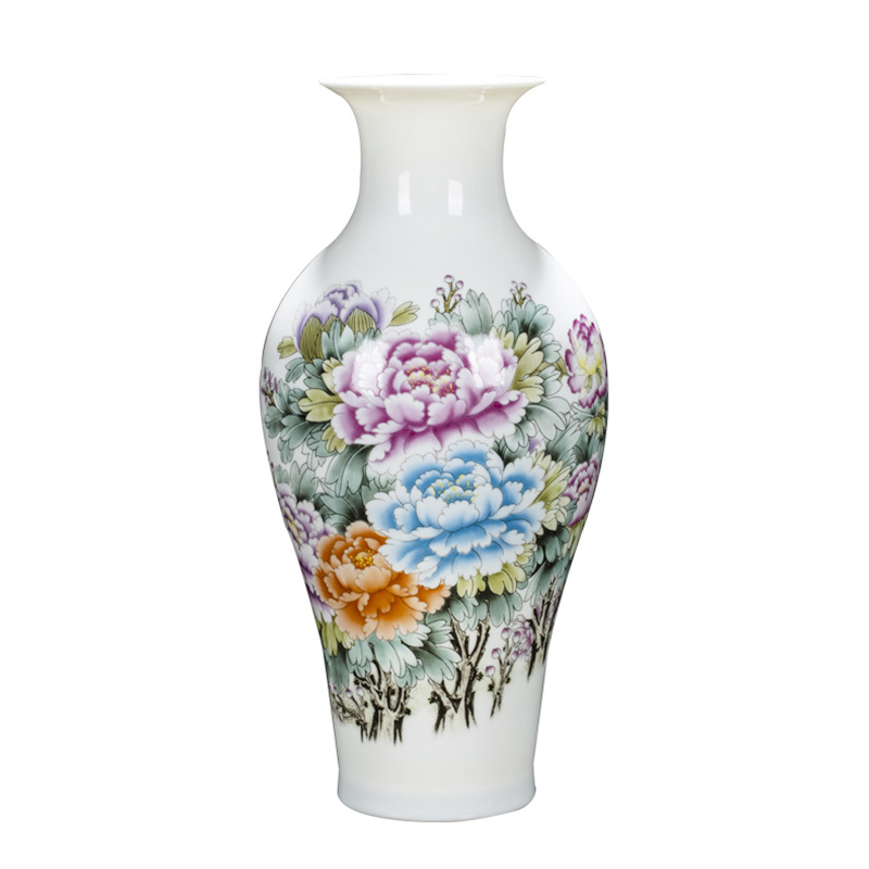 Factory Direct Supply Ceramic Vase Decoration Decoration Overglazed Color Figure Medium Buddism Godness Guanyin Bottle Chinese Household Wine Cabinet Ceramic Decoration