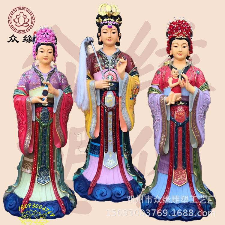 树脂万山奶奶神像 泰山娘娘佛像图片 火神娘娘塑像 骊山老娘厂家