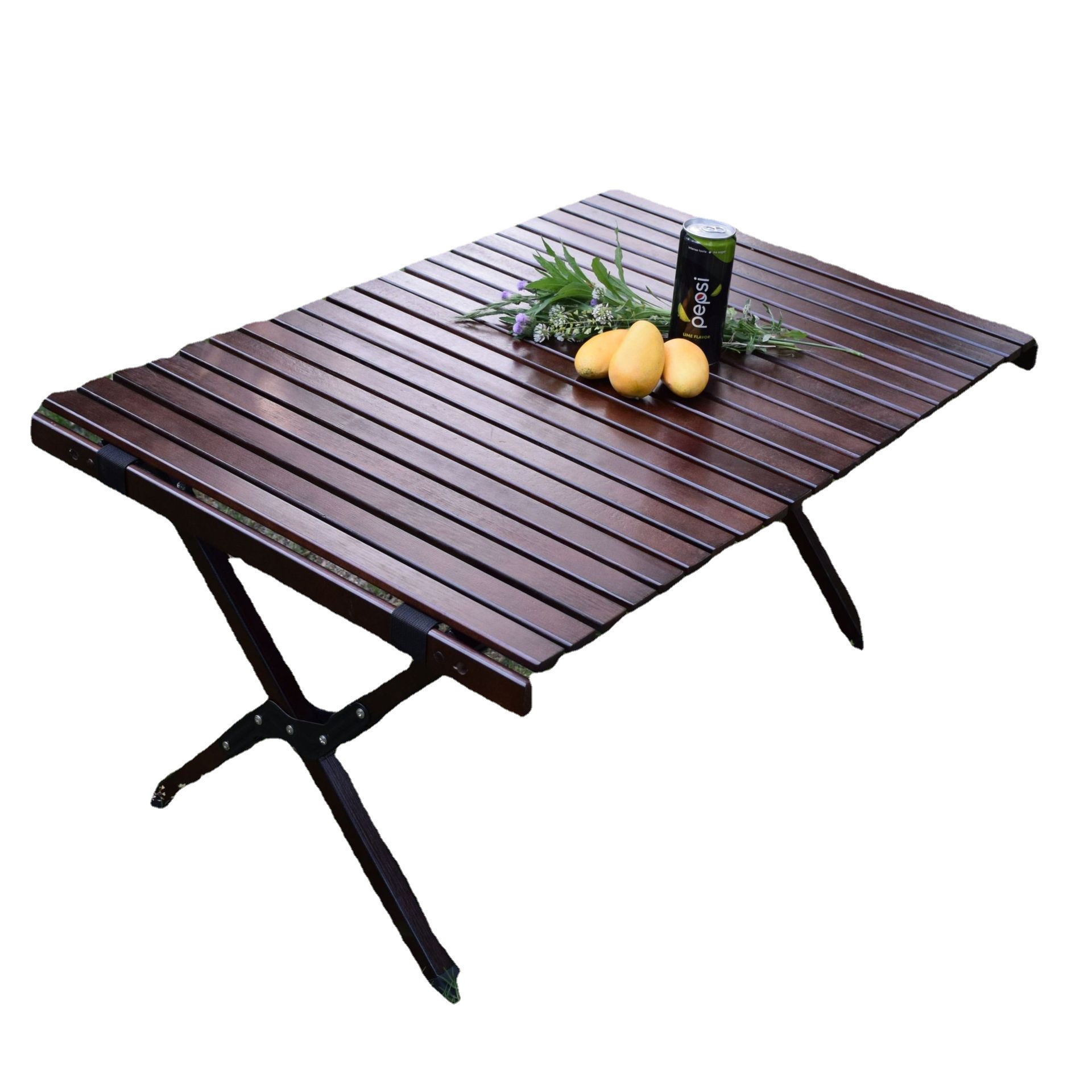 户外可折叠便携木质野地露营野餐旅行折叠桌简约方便可携带蛋卷桌