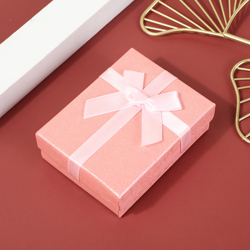 蝴蝶结粉色钥匙扣礼品盒情人节圣诞节礼物盒惊喜首饰盒空盒包装盒