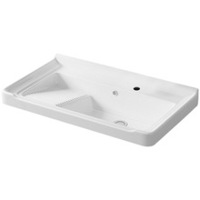 Z655陶瓷洗衣盆半嵌入式卫生间一体盆单盆方形阳台家用台盆浴室柜