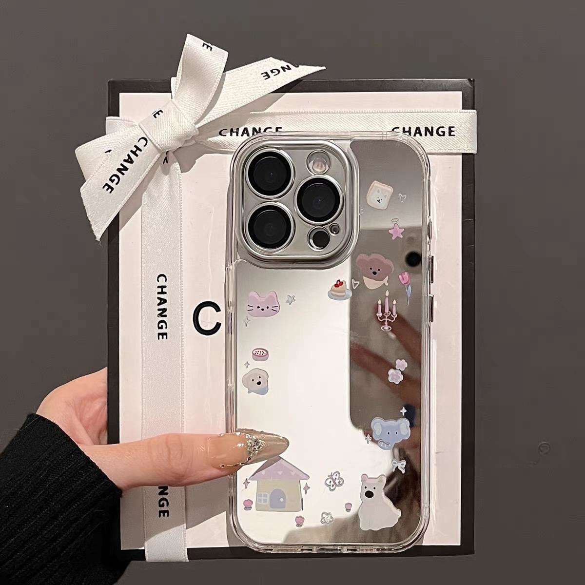 适用苹果改装机xsmax改15Promax围边猫咪小狗房子XR改13pro手机壳