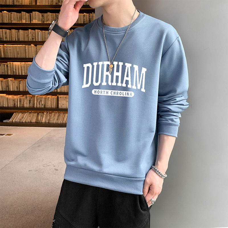 2023 Autumn and Winter New Brushed Hoody Men's Clothing Trendy Men Sweatshirt Long Sleeve T-shirt Versatile Casual round Neck Pullover