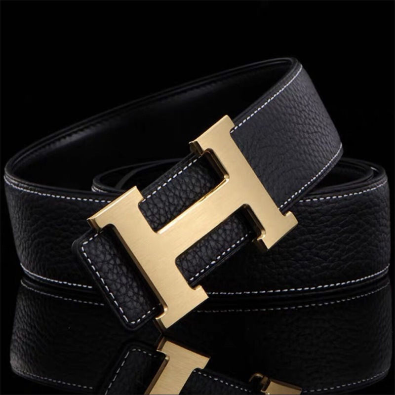 h扣皮带男士真皮奢侈品商务休闲头层牛皮裤带年轻人腰带高端时尚