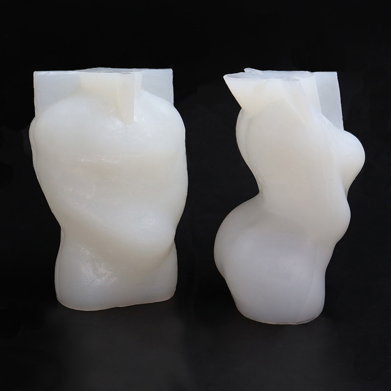 新款人体硅胶模具diy仿真人模型害羞女性抱手男香薰石膏蜡烛模具
