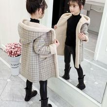 女童羊羔毛外套秋冬装中大童妮子大衣小女孩洋气新款加厚毛呢罗加