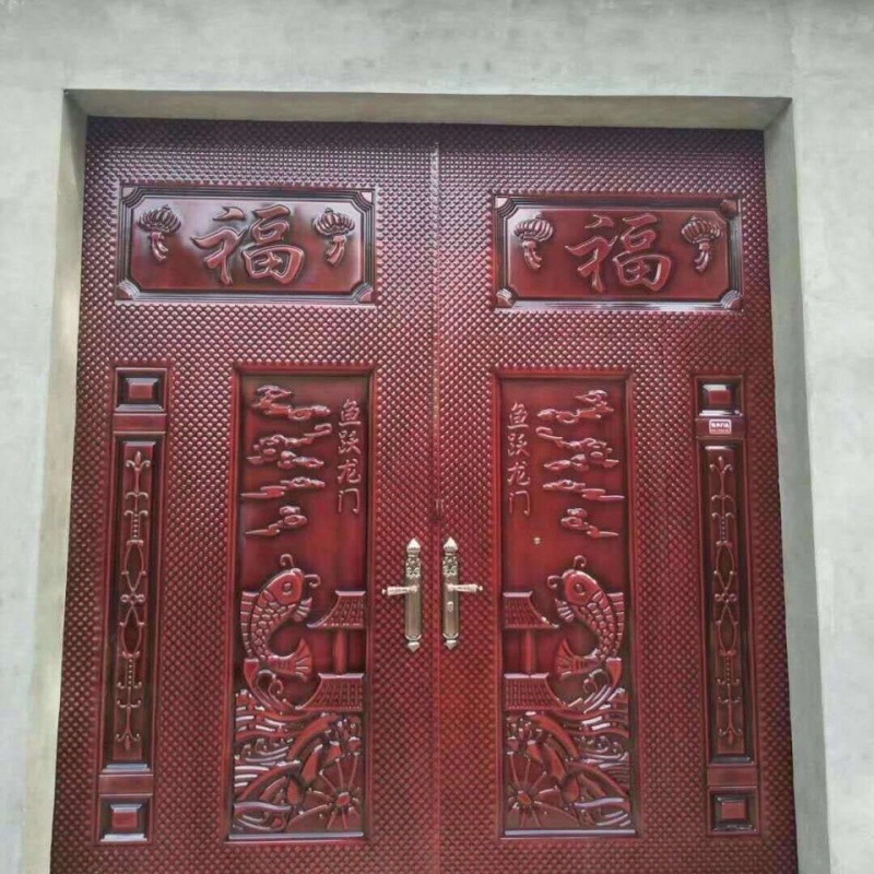 铝艺大门农村大铁门烤漆铁门庭院双开门铜拉丝进院乡村代发-阿里巴巴