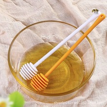 ECHO日本进口蜂蜜棒搅拌棒 塑料果酱棒咖啡奶茶棒长柄蜂蜜勺2支装