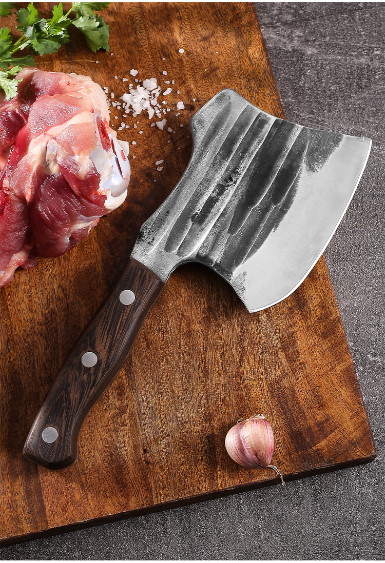 厨房砍骨斧户外斧头刀加厚锻打高碳钢剁骨刀屠夫猪牛骨刀跨境批发