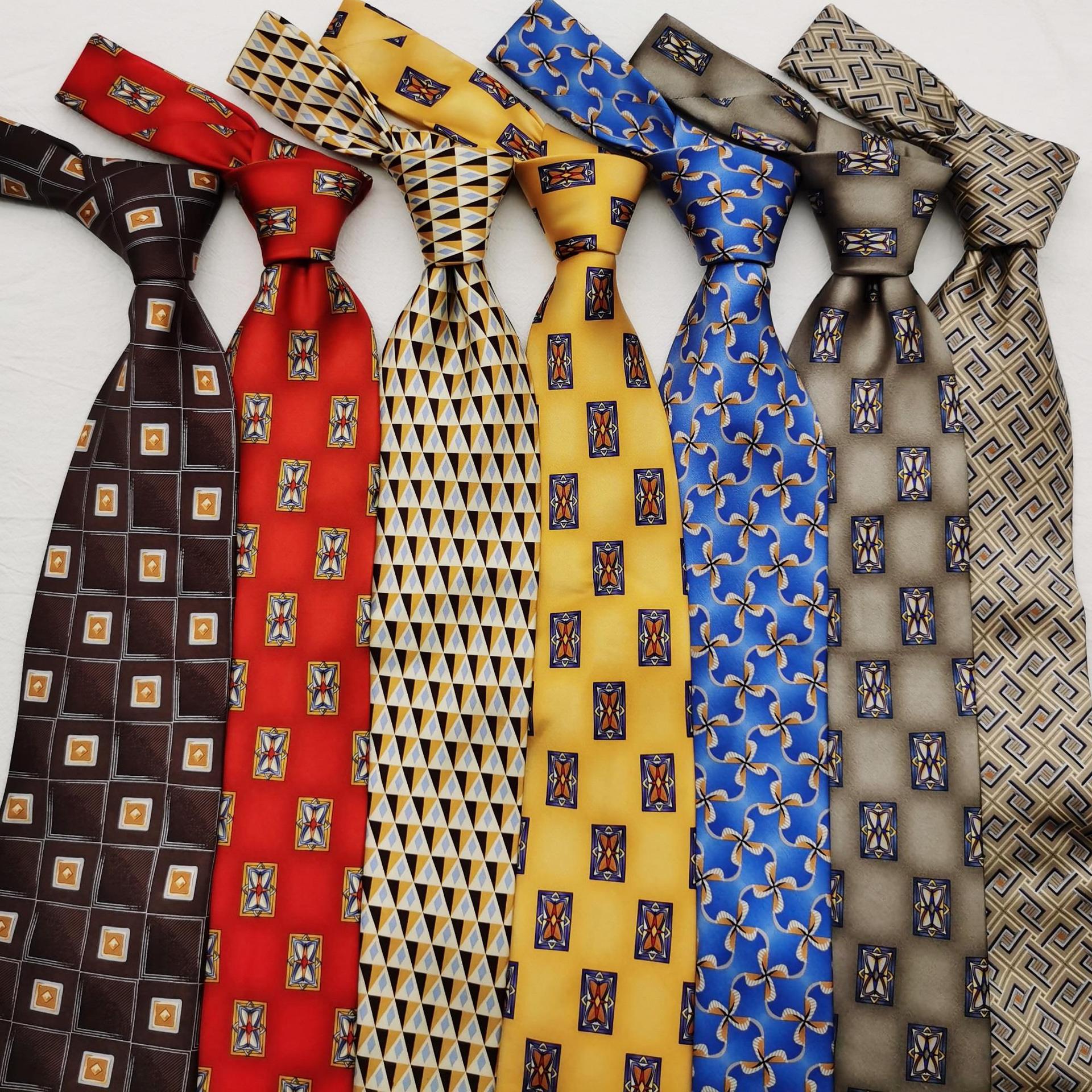 10cm复古港风碎花领带古着宽版潮牌百搭休闲欧美风ins衬衫桑蚕丝