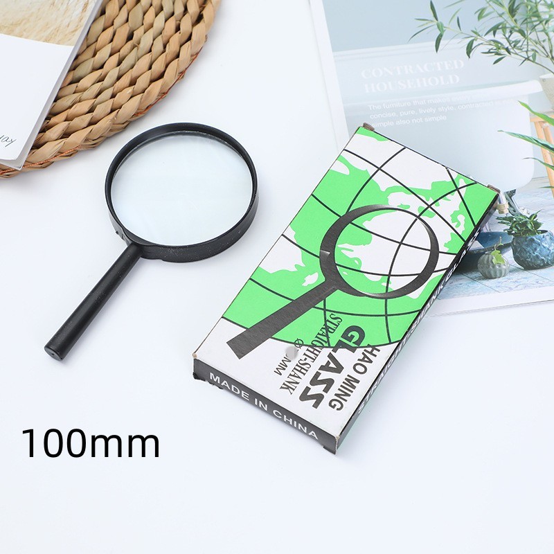 100mm老人阅读塑料玻璃放大镜 光学放大器儿童幼儿园小学生玩具