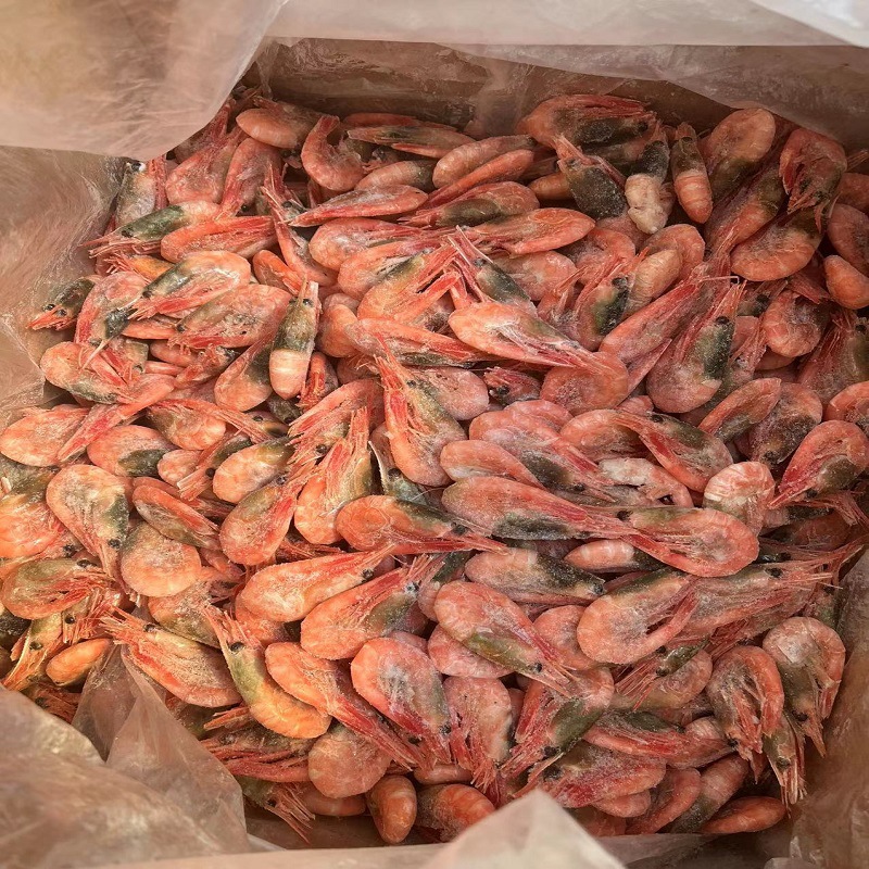 70-90加拿大黑头虾深海北极虾10斤装熟冻即食腹籽虾元宝虾冰虾海