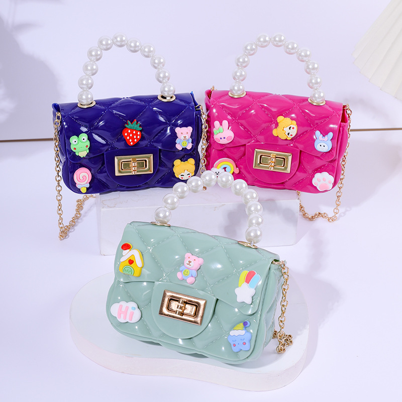 2023 New Handmade Patch Diy Mini Small Bag Chain Crossbody Bag Princess Bag Children Coin Purse Gel Bag