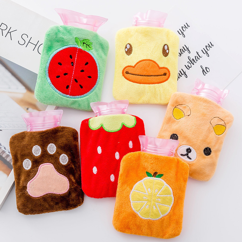 迷你热水袋pvc学生可爱卡通毛绒注水灌水小号随身冬季儿童暖手袋