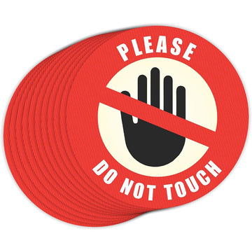 亚马逊热销圆形乙烯基请勿触摸贴纸do not touch标志贴花警告标签