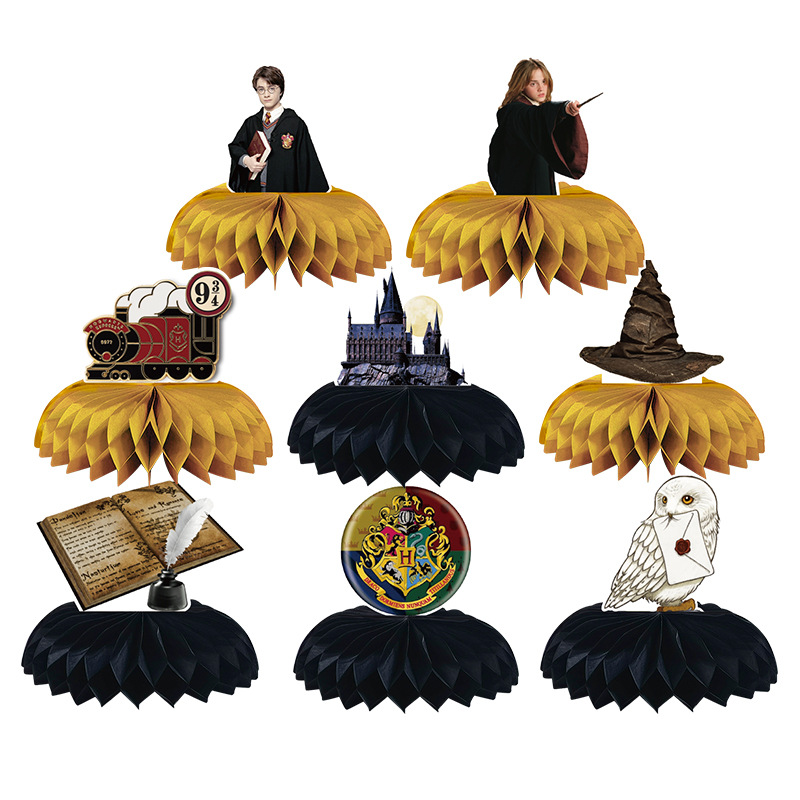 Harry Potter Potter Magic Book Eyes Table Setting Birthday Party Decoration Honeycomb Ornaments