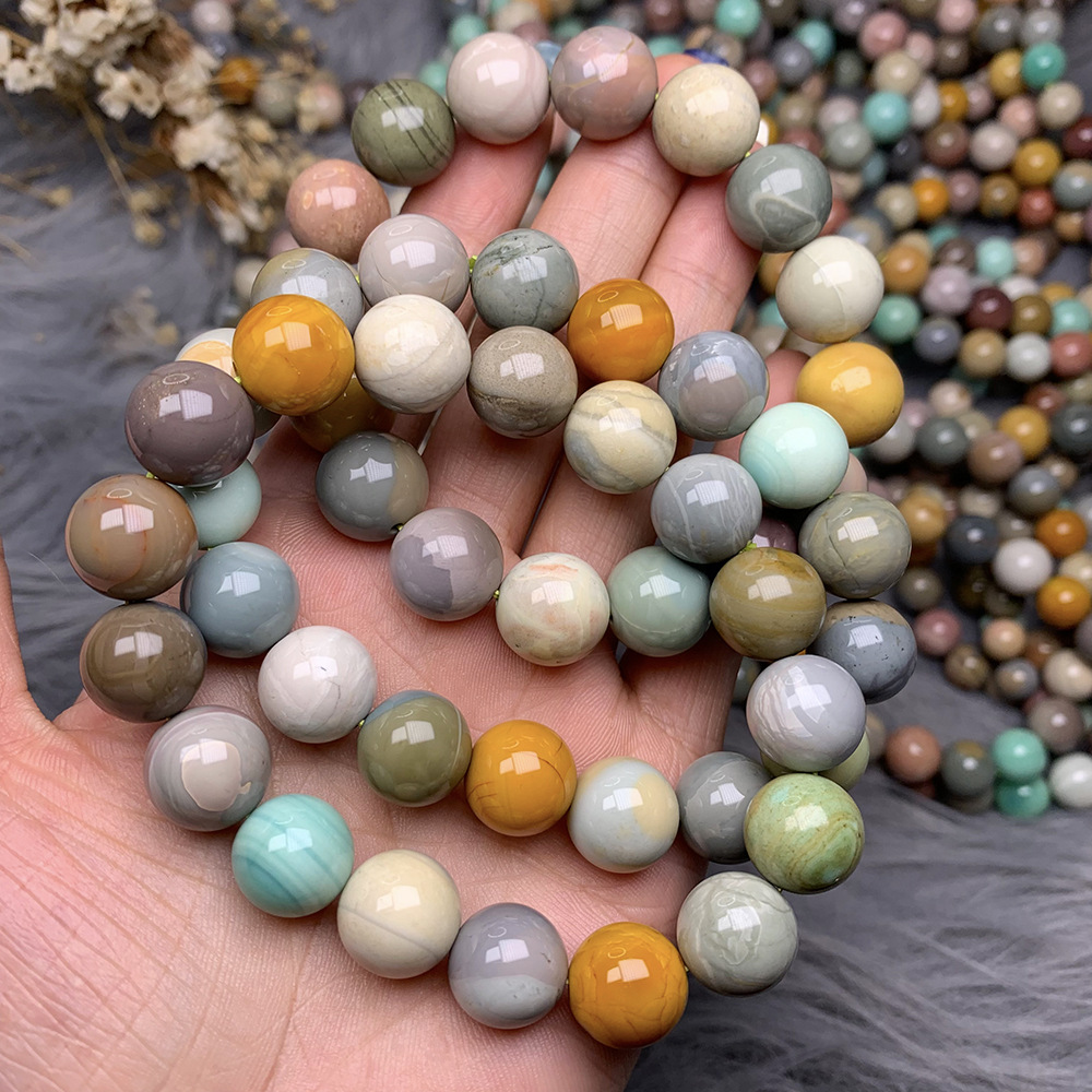 帝凯珠宝 天然阿拉善彩玉手串 马卡龙色系阿拉善玛瑙 工厂直销