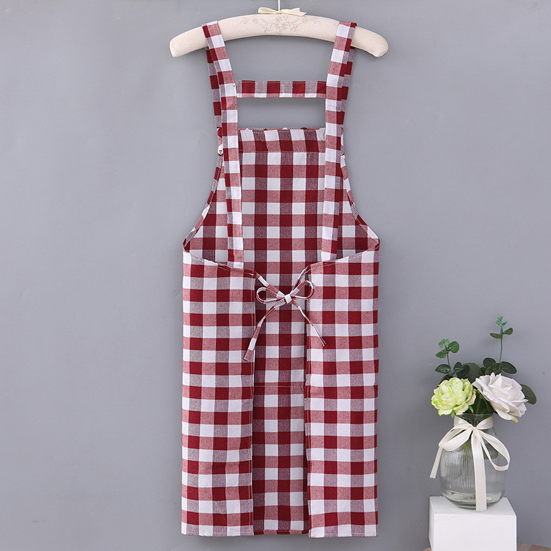 Cotton Apron Fashion Household Adult Kitchen Sleeveless Oil-Proof Apron Can Be Printed Wholesale Advertising Apron Manufacturer