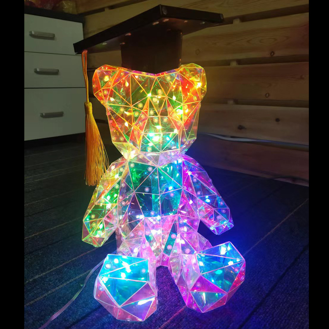 European and American Hot Colorful Luminous Bear Birthday Gift Creative Decoration Valentine's Day Gift Online Red Handmade Holiday Gift