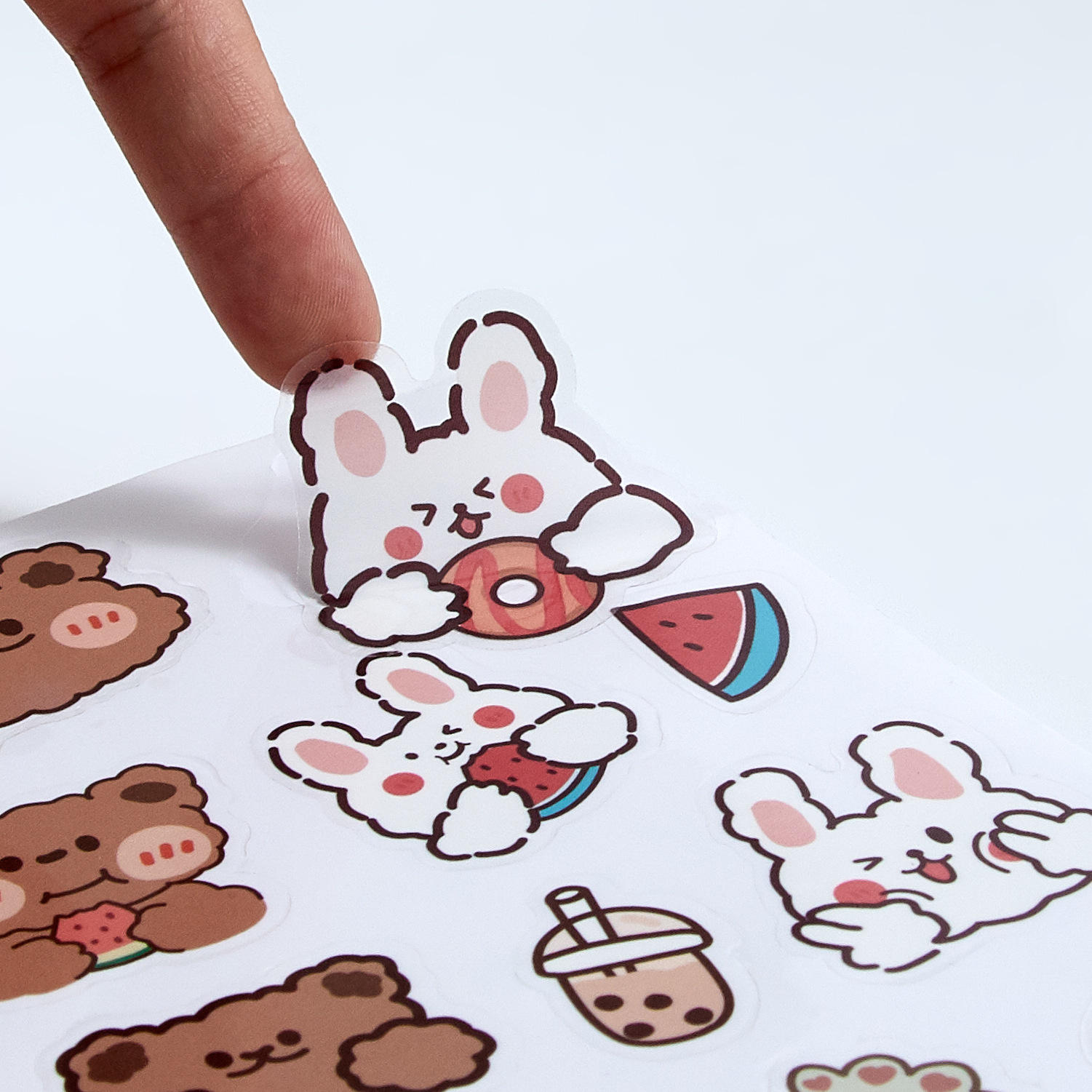 厂家不干胶标签贴纸印刷定制透明卡通圣诞不干胶标签印刷贴纸定制