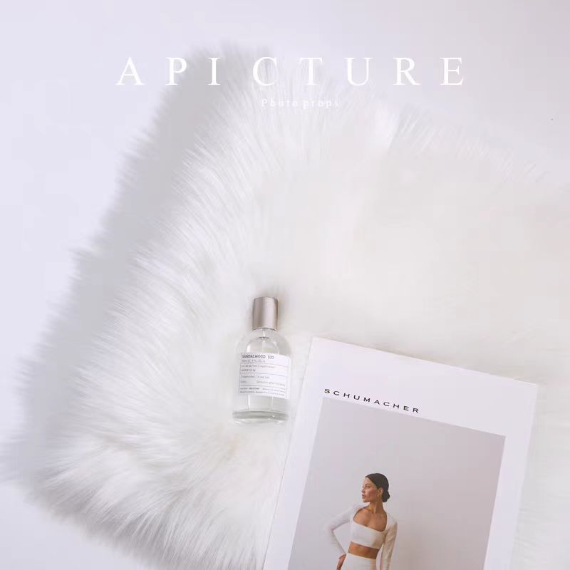 ins白色长毛绒垫子 北欧拍照道具网红摄影背景毛绒布仿羊毛装饰