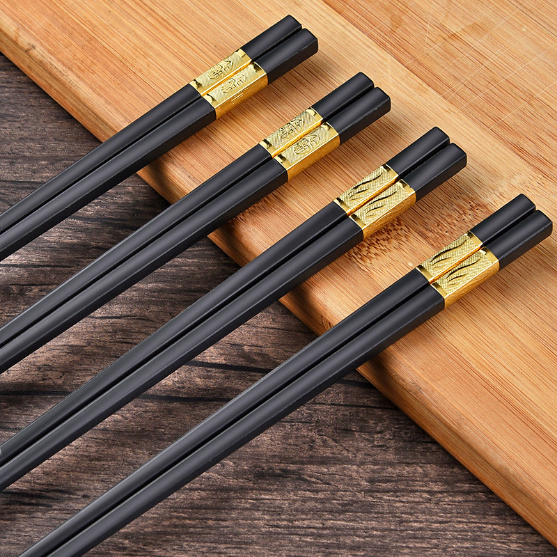 Department Store Wholesale Jinfu Alloy Chopsticks Kitchen Household Public Chopsticks Hotel High Temperature Resistance Long Chopsticks Tableware Chopsticks