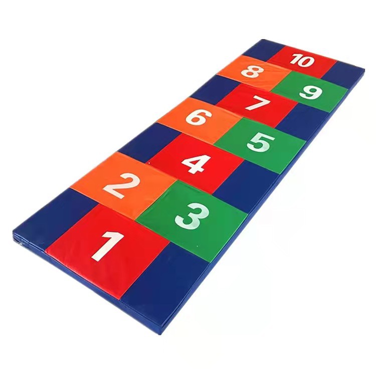 幼儿数字跳垫,十字跳垫趣味比赛游戏垫数字垫可折叠十字跳垫