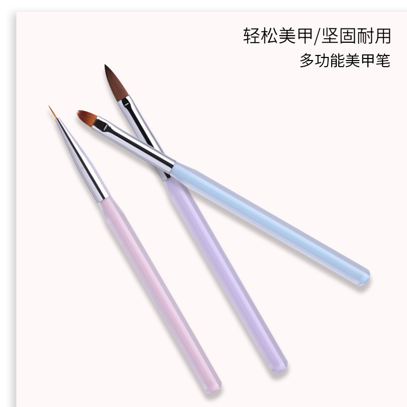 Nail Brush Wholesale Carved Fluoresent Marker Practice Special Nail Brush Set Blooming Phototherapy Cable Painting Pen