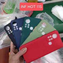 适用INFINIX HOT11S高品质1.5MM精孔彩色按键细磨砂手机壳保护套