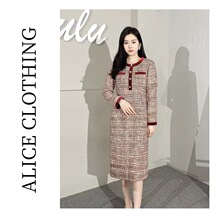 原【ALICE “橘红情调”连衣裙】精致显瘦 闪耀光泽 S1032658N